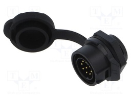 Connector: circular; Quicklock; socket; male; straight; PIN: 9; 250V