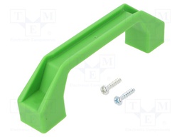 Handle; Mat: plastic; green; 120mm; Kit: 2 screws