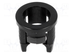 LED holder; 5mm; one-piece; black; UL94V-2; L: 8mm; Mat: polyamide
