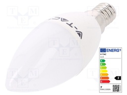 LED lamp; cool white; E14; 220/240VAC; 600lm; 7W; 200°; 6400(typ)K