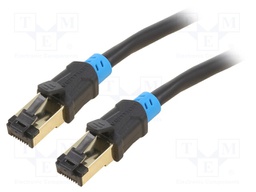 Patch cord; S/FTP; 6; Cu; PVC; black; 2m; RJ45 plug,both sides