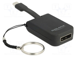 Adapter; DisplayPort socket,USB C plug; UHD 2160p; black