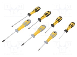 Screwdrivers; Pcs: 7; Bit: Phillips,slot