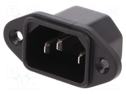 Connector: AC supply; socket; male; 10A; 250VAC; IEC 60320; C14 (E)