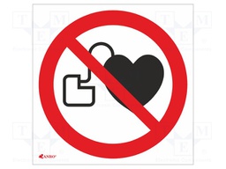 Safety sign; prohibitory; Mat: PVC; W: 200mm; H: 200mm