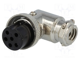 Plug; microphone; female; PIN: 6; for cable; angled 90°