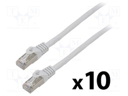 Patch cord; F/UTP; 6; stranded; CCA; PVC; grey; 1m; 26AWG; Cores: 8