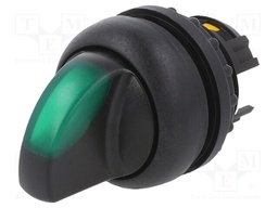 Switch: rotary; Stabl.pos: 1; 22mm; green; IP67; Pos: 3; Ø22.5mm