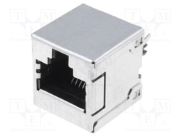 Socket; RJ45; PIN: 8; Cat: 3; fully shielded; gold-plated; THT