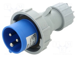 Connector: AC supply; plug; male; 16A; IEC 60309; IP67; PIN: 3E-12