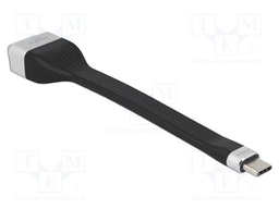 Cable; USB C plug,VGA female; Full HD 1080p; 0.13m; black; silver