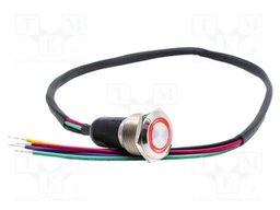 Switch: vandal resistant; SPDT; 3A/250VAC; IP67; ON-(ON); red; 110V