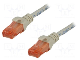 Patch cord; U/UTP; 6; stranded; Cu; LSZH; grey; 1m; 26AWG