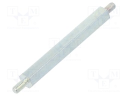Screwed spacer sleeve; 45mm; Ext.thread: M3; hexagonal; steel