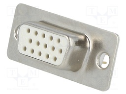 D-Sub HD; PIN: 15; socket; female; straight; THT; gold-plated