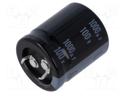 Capacitor: electrolytic; SNAP-IN; 1000uF; 100VDC; Ø25x30mm; ±20%