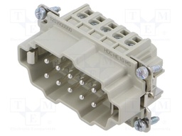 Connector: HDC; male; HDC; PIN: 10; 16A; 500V; 10+PE; size 4; UL94V-0