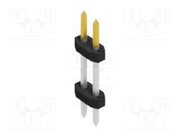 Connector: pin strips; pin header; male; PIN: 2; 2mm; THT; 2x1; 100V