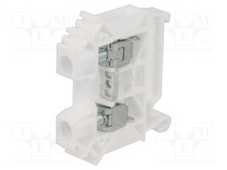 Splice terminal: rail; 0.5÷10mm2; ways: 1; terminals: 2; white; TS35