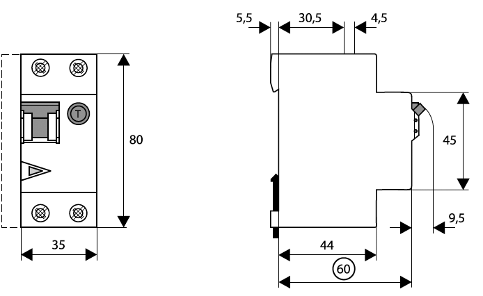 RCBO breaker; Inom: 25A; Ires: 300mA; Max surge current: 3kA; 230V