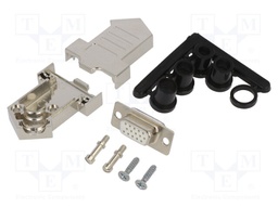 D-Sub; PIN: 15; plug; female; soldering; for cable; white