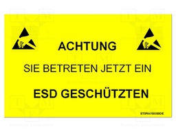 Information board; ESD,self-adhesive; 300x150mm; black,yellow