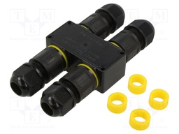 Connector: AC supply; snap-on; IP68; Body: black
