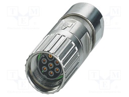 Connector: M17; plug; M17 PRO; PIN: 7; 630V; 14A; IP67; 6+PE; crimped