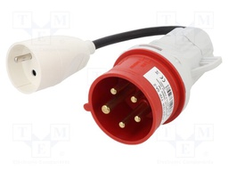 Transition: adapter; male/female; 16A; 230VAC; IEC 60309; IP20