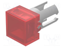 Lamp lens; 19; red; plastic; 7.3x7.3mm