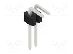 Connector: pin strips; pin header; male; PIN: 2; 1.27mm; THT; 1x2