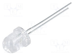 LED; 8mm; red; 7000÷9000mcd; 30°; Front: convex; Pitch: 2.54mm