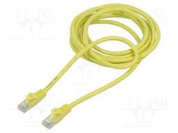 Patch cord; U/UTP; 6; stranded; CCA; PVC; yellow; 3m; 26AWG; Cores: 8