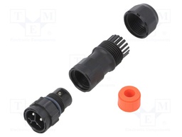 Connector: circular; male; plug; screw terminal; PIN: 3; for cable