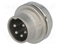 Connector: M16; male; for panel mounting,rear side nut; IP40