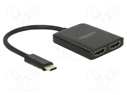 Splitter; QHD 1440p,UHD 2160p; 0.1m; black; Input: USB C plug