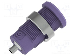 Connector: 4mm banana; socket; violet; 2mm soldering hole