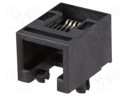 Socket; RJ12; PIN: 6; Cat: 3; low profile; Layout: 6p6c; THT