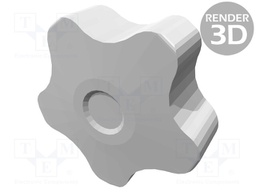 Knob; Dia: 50mm; M12; 20mm; H: 32mm; technopolymer (PP); black