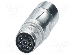 Connector: M17; plug; ST; PIN: 9; 60V; 3.6A,14A; shielded; IP67; metal
