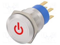 Switch: vandal resistant; Pos: 2; DPST; IP67; OFF-(ON); Illumin: LED