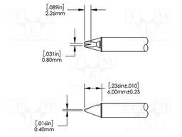 Tip; special; 1.6mm; 302°C; for soldering station