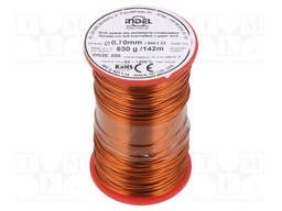 Coil wire; double coated enamelled; 0.7mm; 500g; -65÷200°C