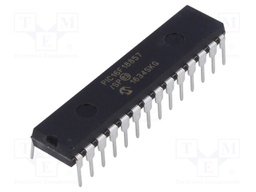 PIC microcontroller; Memory: 56kB; SRAM: 4096B; EEPROM: 256B; THT
