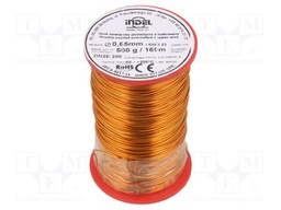 Coil wire; double coated enamelled; 0.65mm; 500g; -65÷200°C