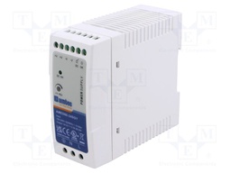 Power supply: switched-mode; for DIN rail; 60W; 24VDC; 2.5A; 3kV