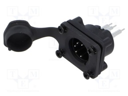 Connector: XLR; socket; male; AXS; 7.5A; 133V; PIN: 5; IP65; THT