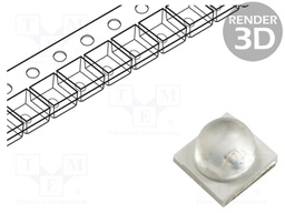 LED; 3535; red; 120°; convex; 2.6÷3VDC; 3.55x3.5x1.93mm; 40lm