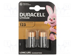 Battery: lithium; 3V; CR123A,R123; Batt.no: 2; Ø17x34mm