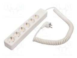 Extension lead; 3G1.5mm2; coiled,with protection; Sockets: 6